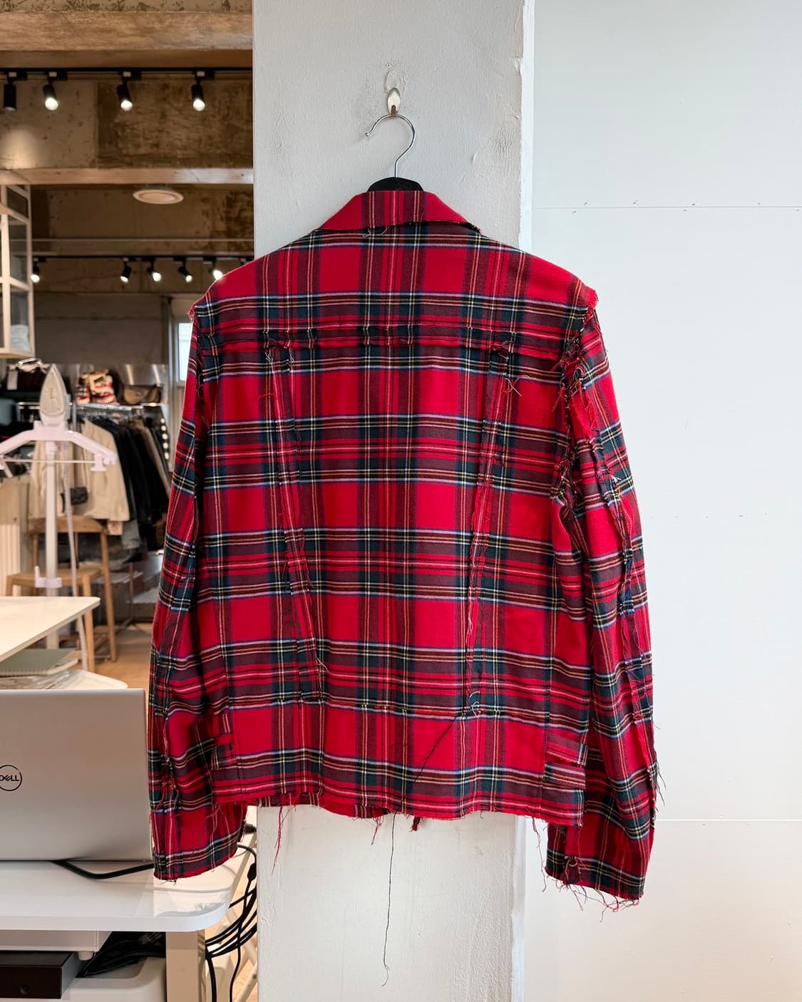 나인티나인퍼센트이즈 레드 체크 바이커 자켓  상품이미지7