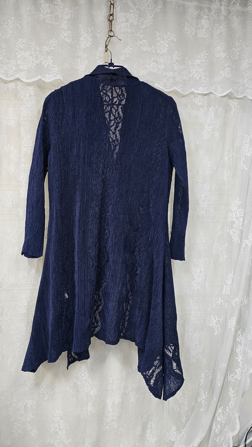 플리츠 네이비 레이스롱 가디건 상품이미지5