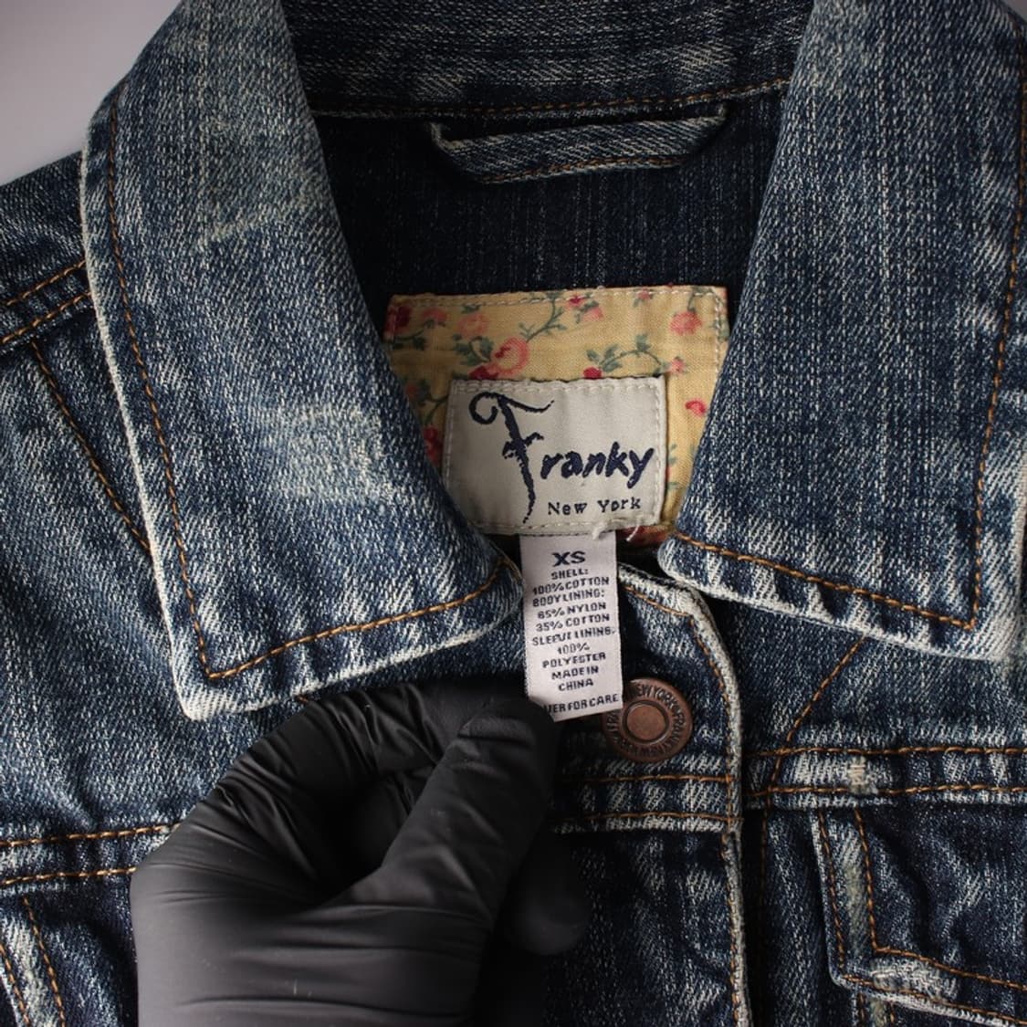 프랭키뉴욕 빈티지 워싱 크롭 데님 자켓 XS 상품이미지6