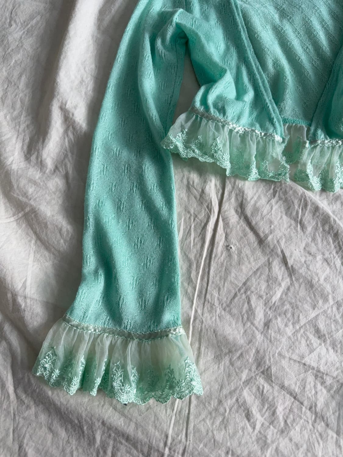 콜자 민트 페어리 레이스 포인트 크롭 볼레로 상품이미지2