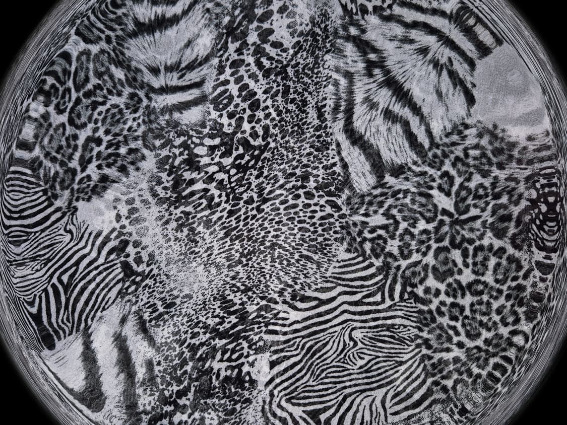 Vintage Black leopard zebra Scarf 상품이미지2