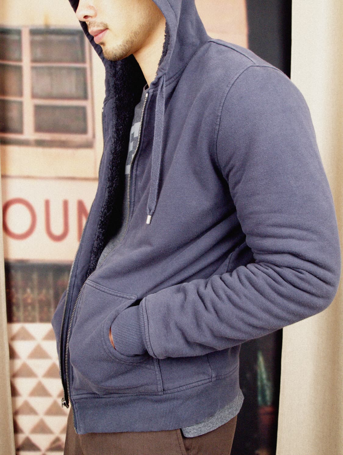 Faux-fur Zip-up Hoodie Jacket 상품이미지1