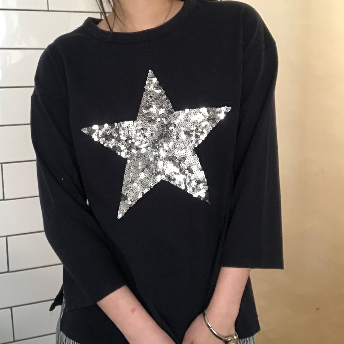 빈티지 스타 스팽글 스웨트셔츠 상품이미지3