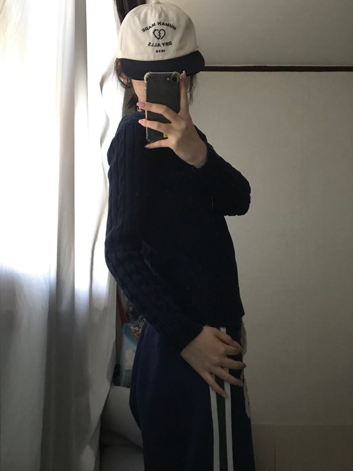 폴로 네이비 브이넥 케이블 니트 상품이미지3