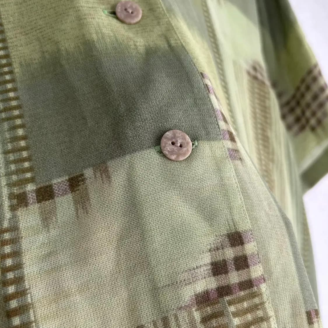 Vintage Green Patchwork Shirts 상품이미지4