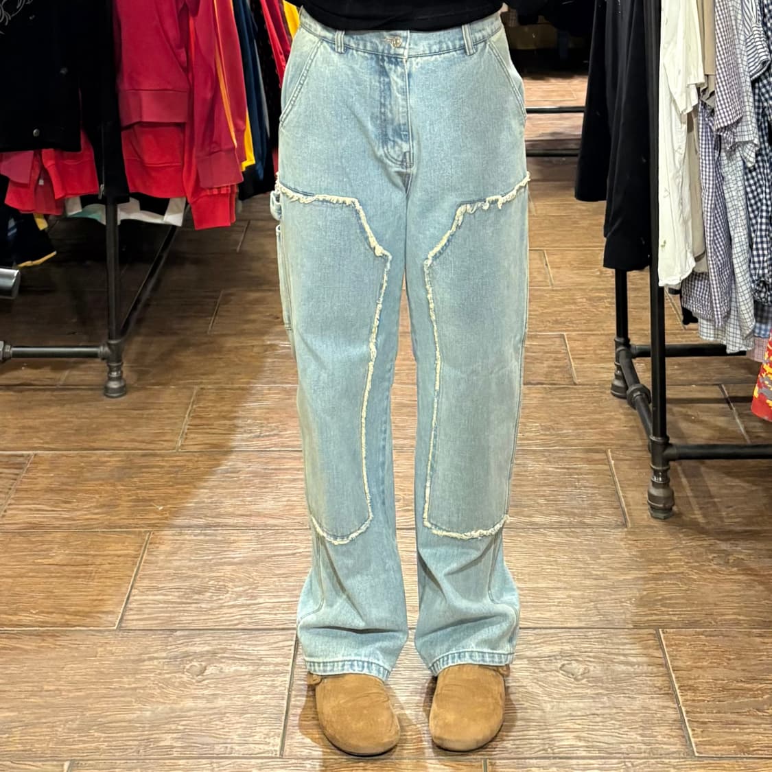 [HI] VTG 컷팅 디테일 데님팬츠 연청 상품이미지2