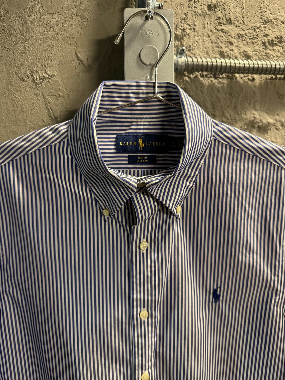 폴로 랄프로렌 POLO 슬림핏 스트라이프 셔츠 블루 M 상품이미지4