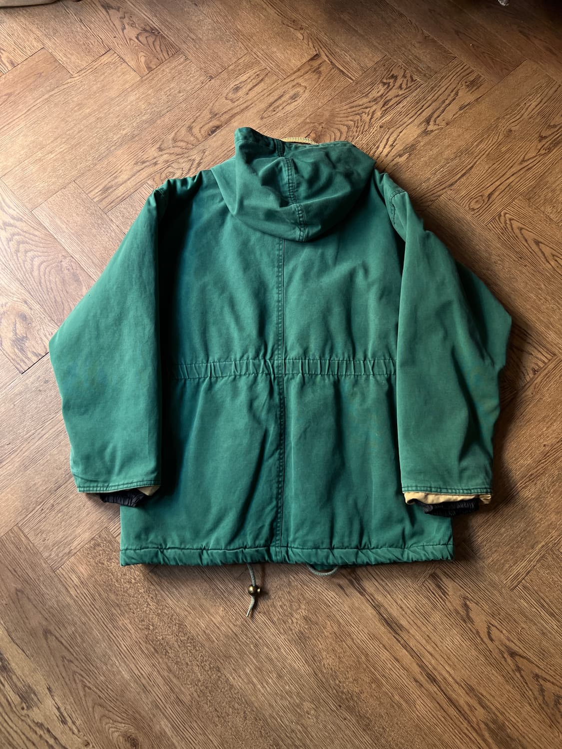 [L]90's USA 빈티지 체크 라이닝 그린 더플 코트 자켓 상품이미지8