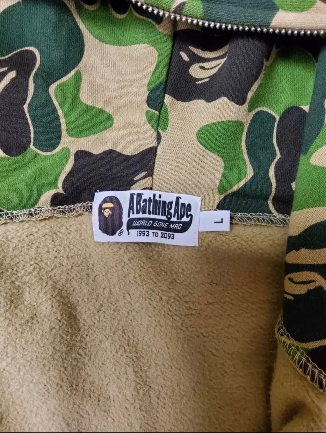 베이프 후드집업 녹계 사이즈L 상품이미지2