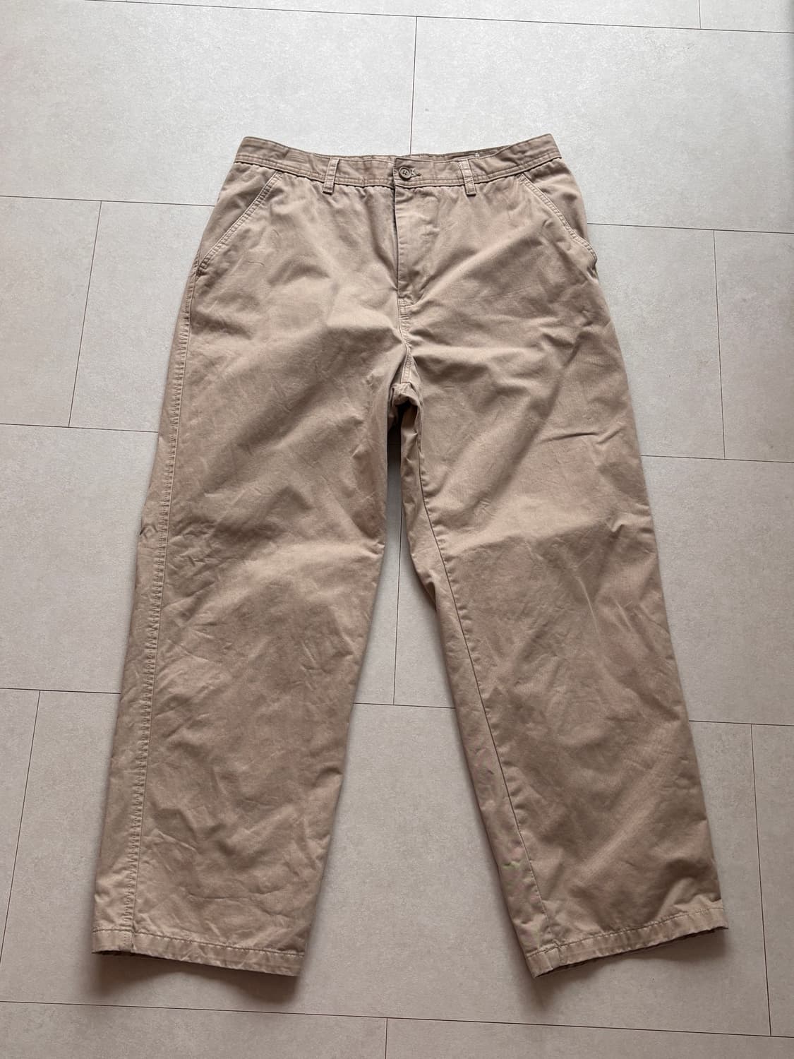 에잇세컨즈 빈티지 무드 베이지 치노 팬츠 / 세미와이드 코튼 상품이미지1