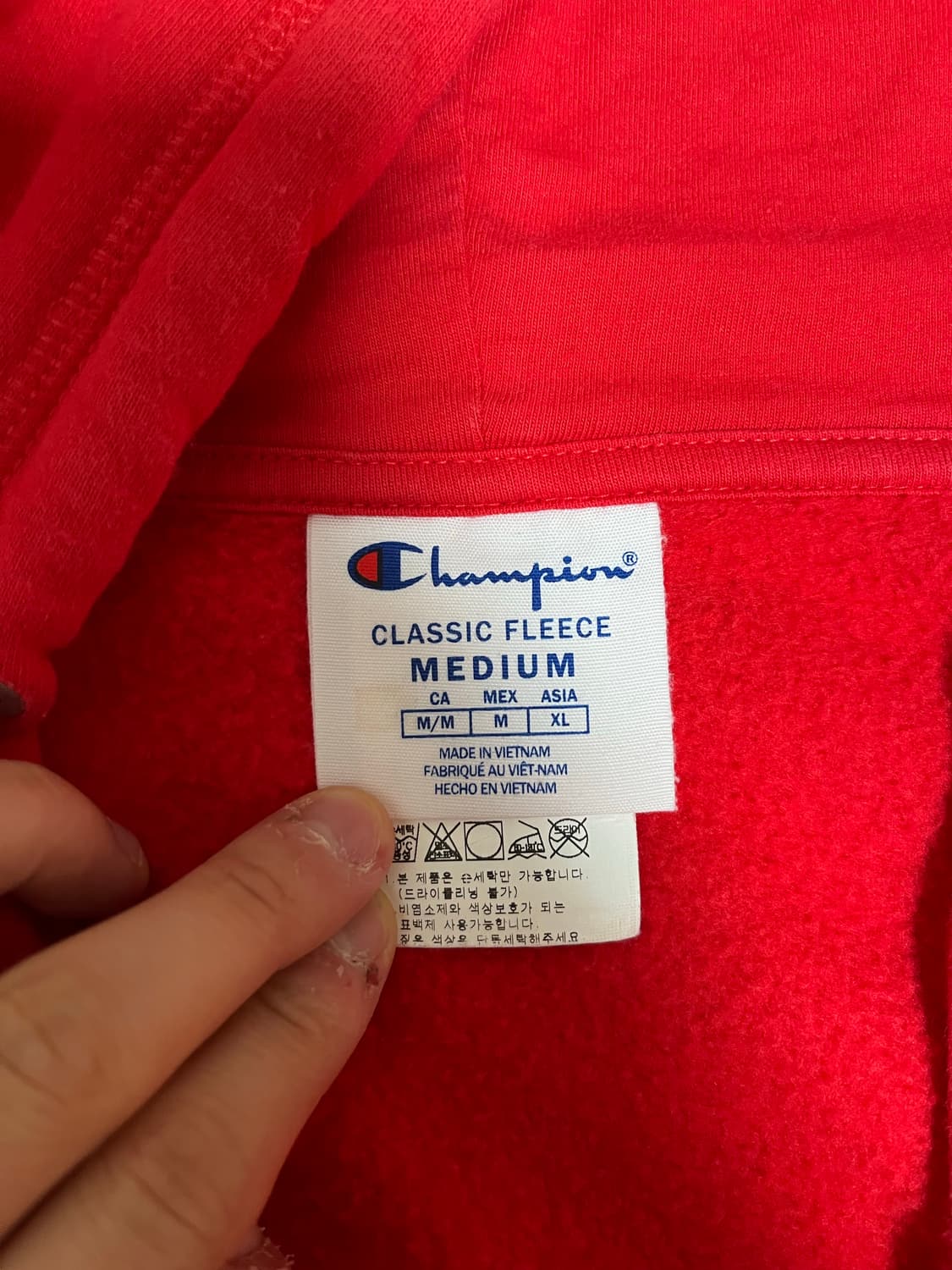 챔피온 레드 후드집업 상품이미지2