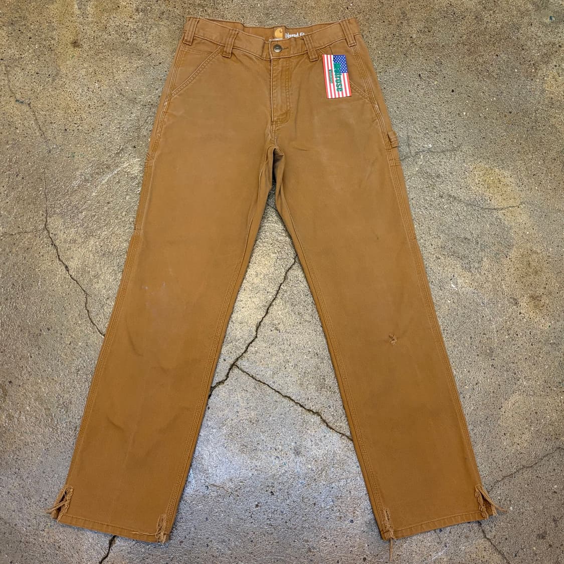 00s USA 빈티지 칼하트 샌드스톤 싱글니 워크팬츠 상품이미지1
