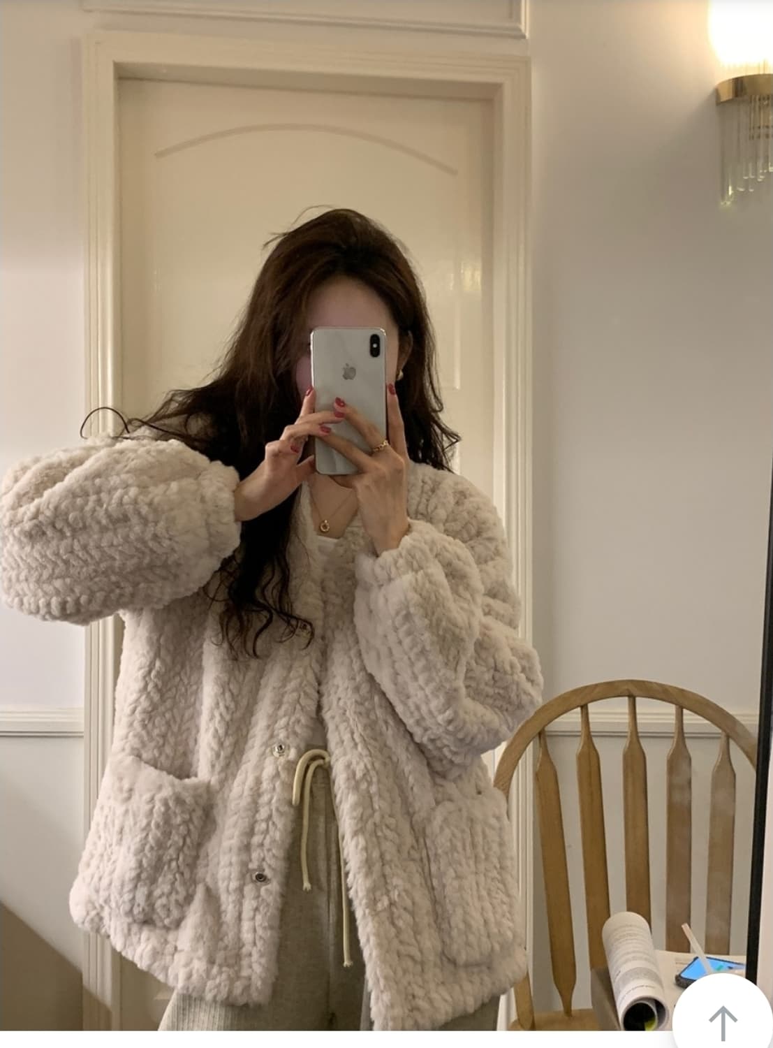 [새상품] 꽈배기 케이블 퍼자켓 상품이미지7