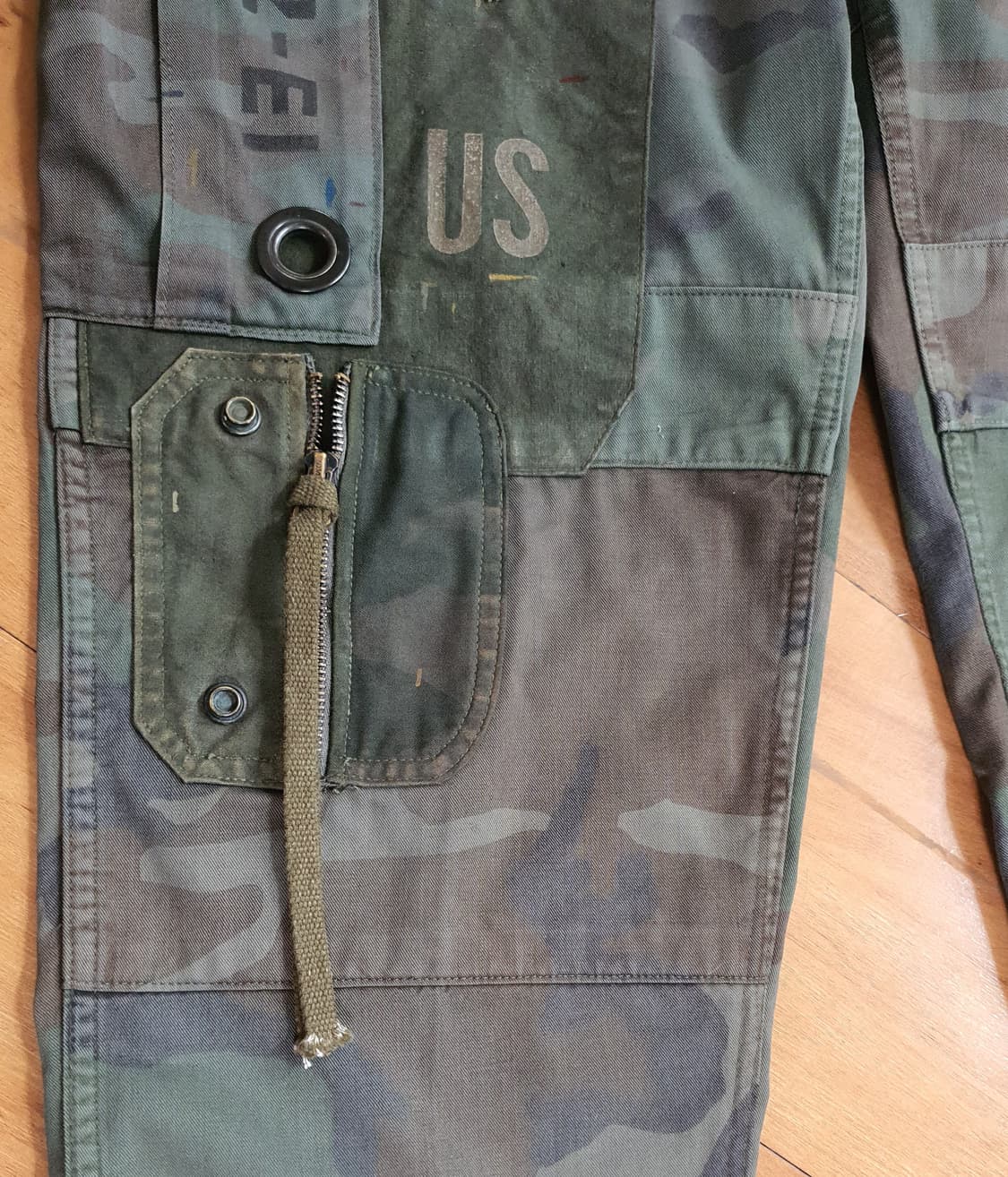 미군 우드랜드카모 bdu팬츠 빈티지 커스텀[하드워싱/썬페이딩/풀스텐실] 상품이미지5