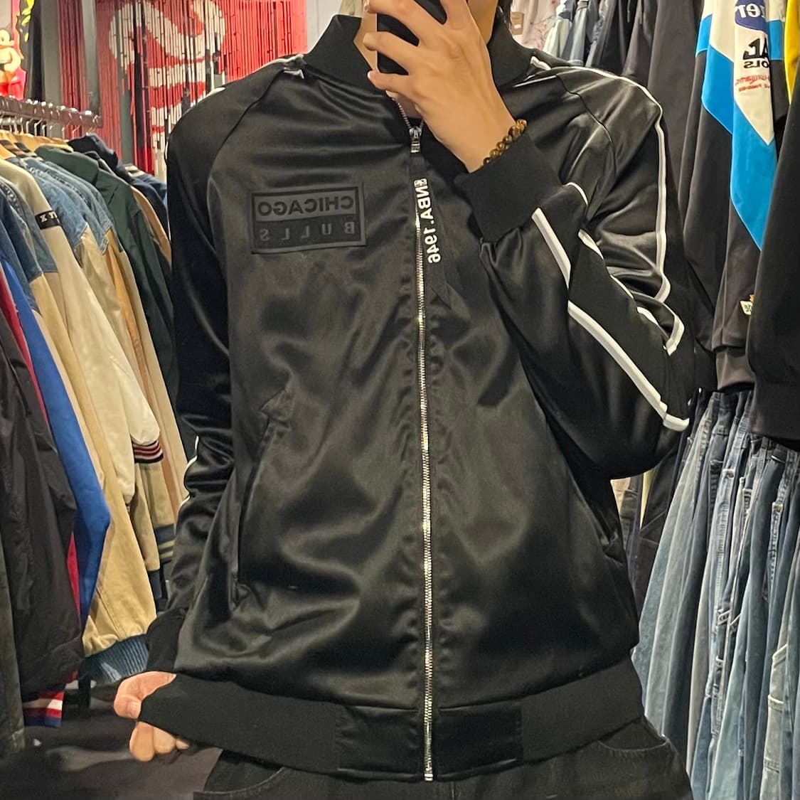 [IM] NBA 시카고불스 올 블랙 자수 져지 상품이미지3