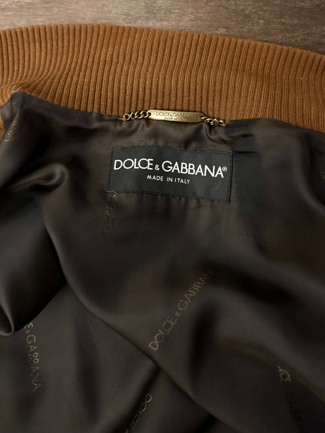 [48]돌체앤가바나 아카이브 브라운스웨이드 블루종<2002>레더카코트;) 상품이미지2