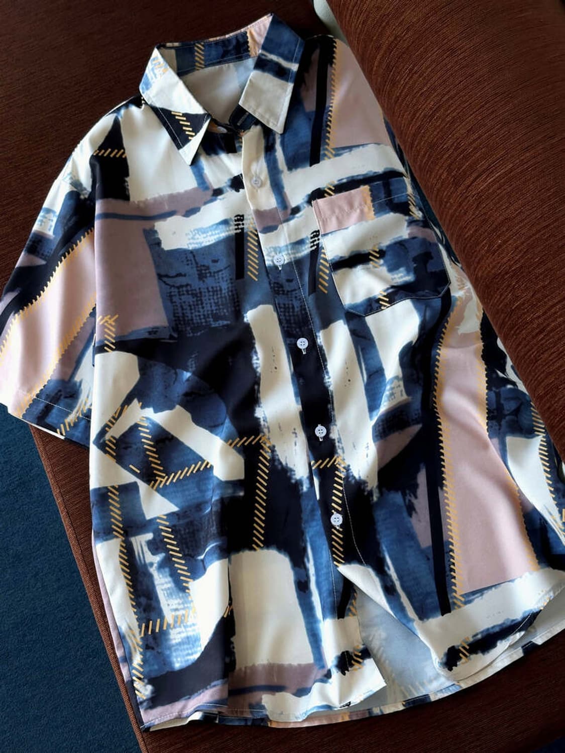Irregularity patterned sheer shirt top 상품이미지4