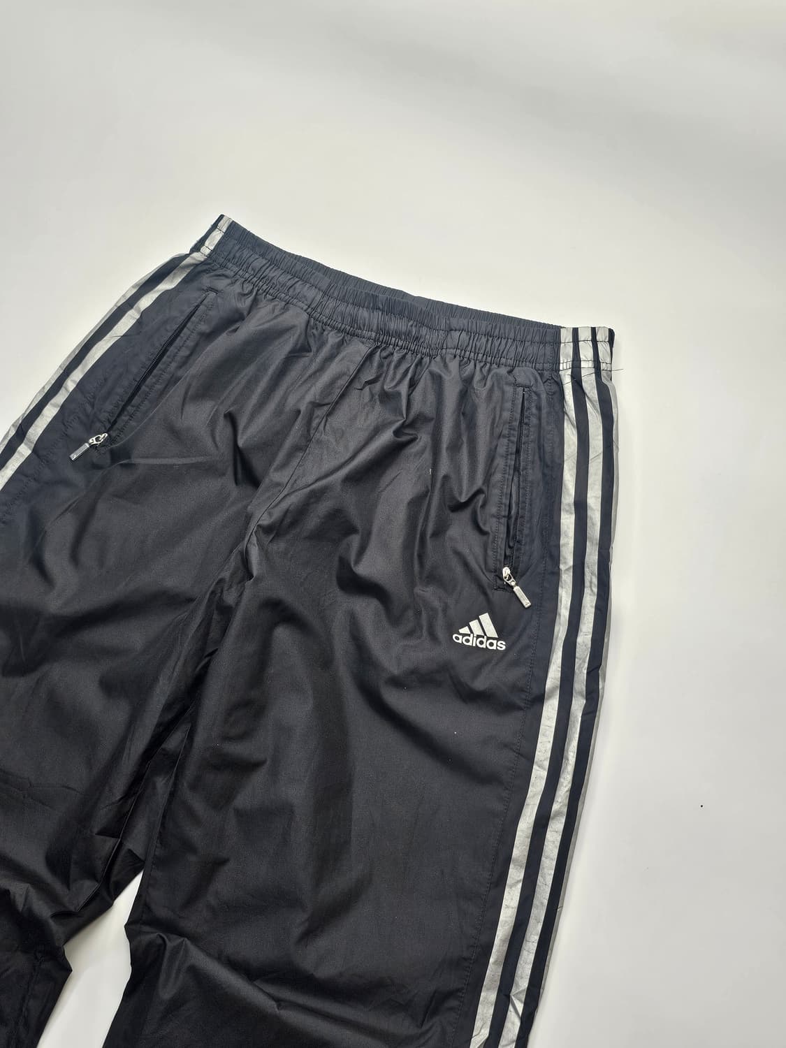 아디다스 삼선 블랙x실버 트랙팬츠 바람막이 와이드 바지 상품이미지3