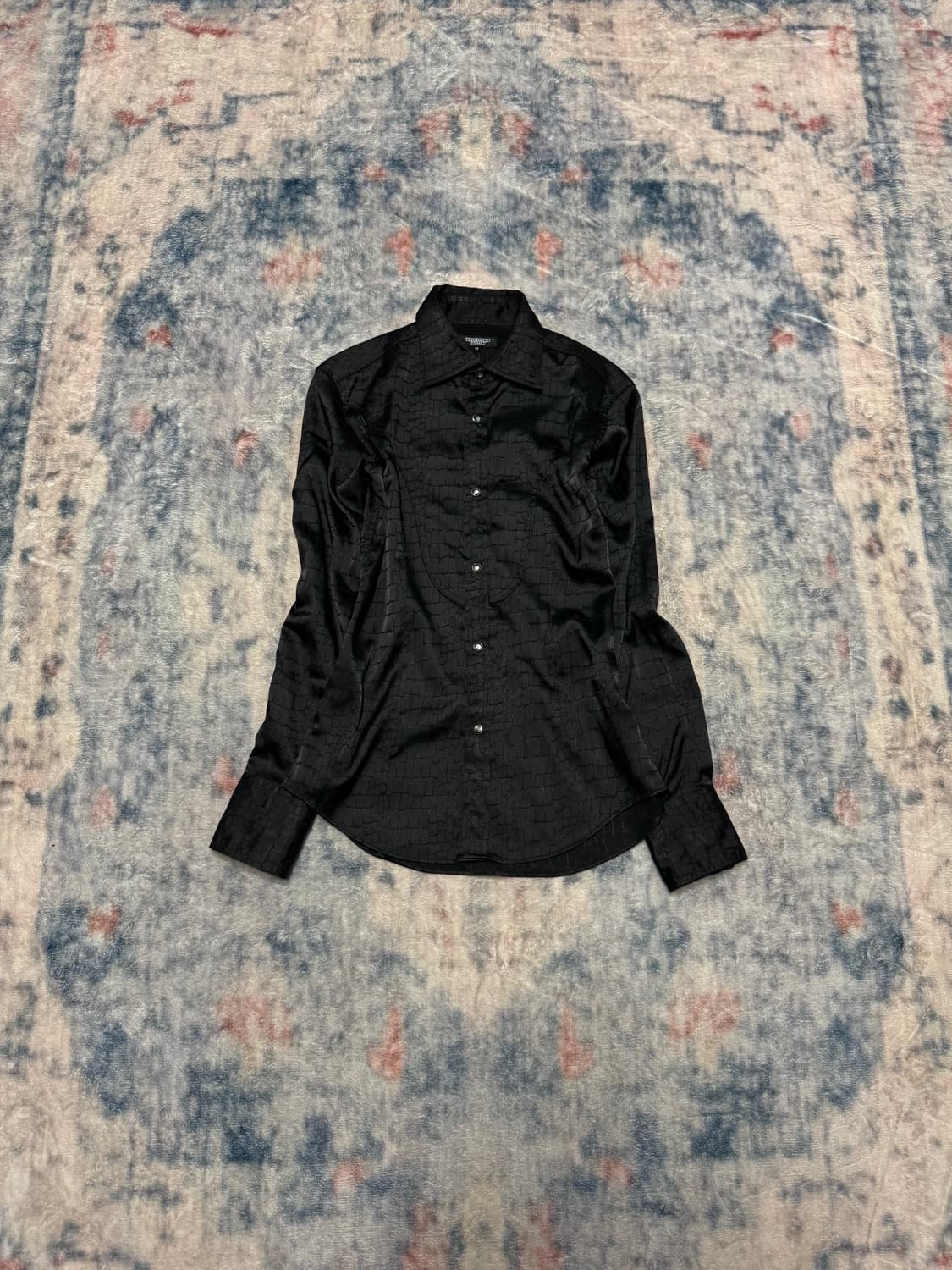 Tornado mart black satin croco western s 상품이미지2