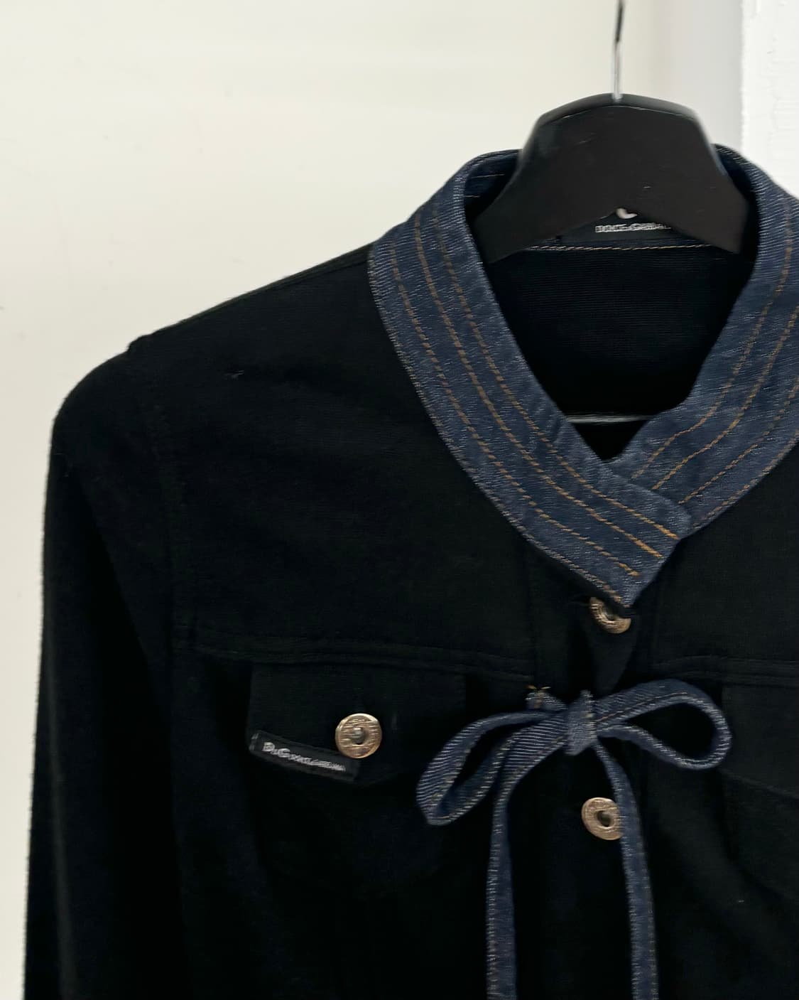 돌체앤가바나 블랙 크롭 데님 자켓  상품이미지3