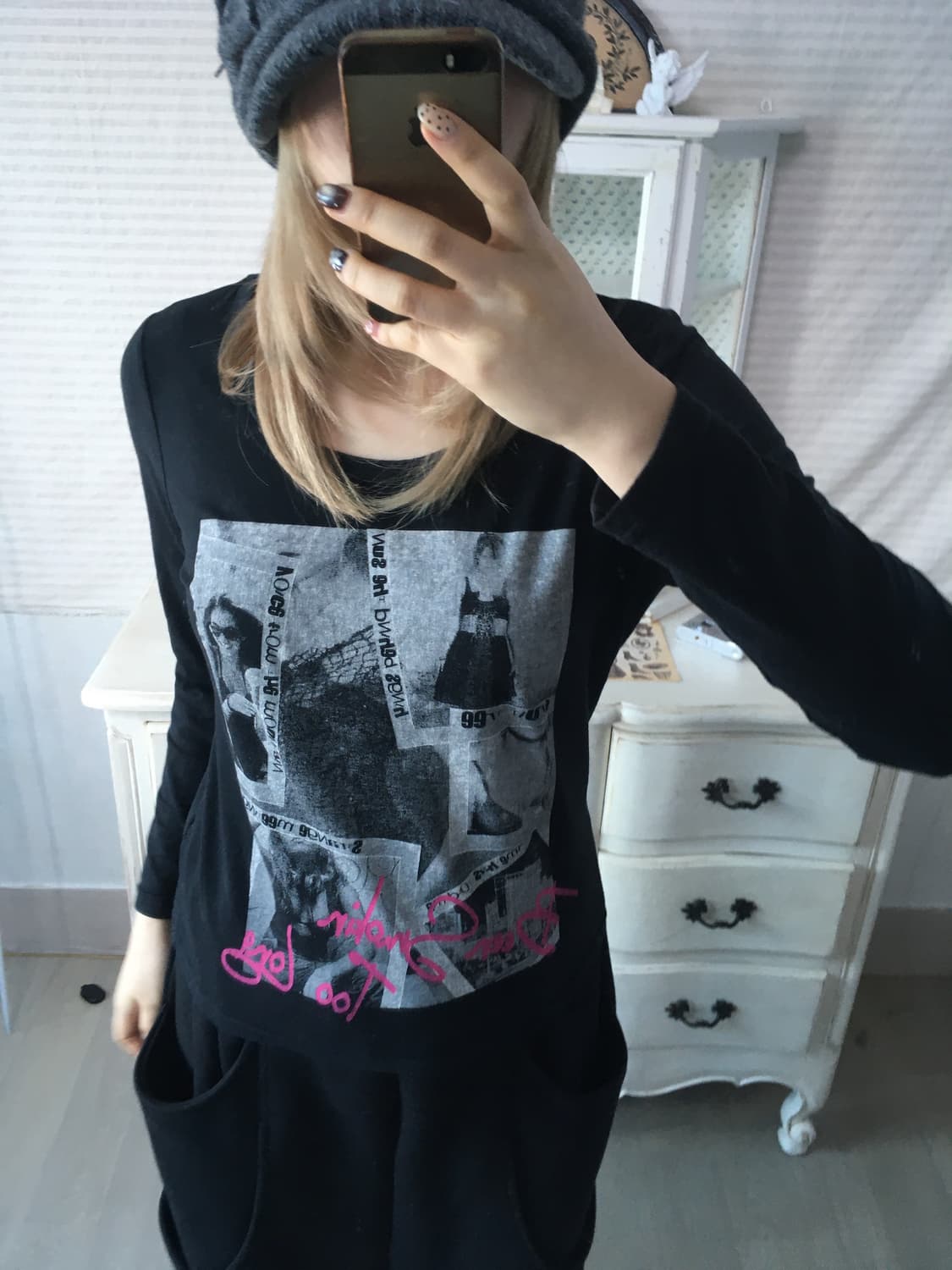 일본빈티지 갸루 펑크 프린팅 롱 슬리브 상품이미지2