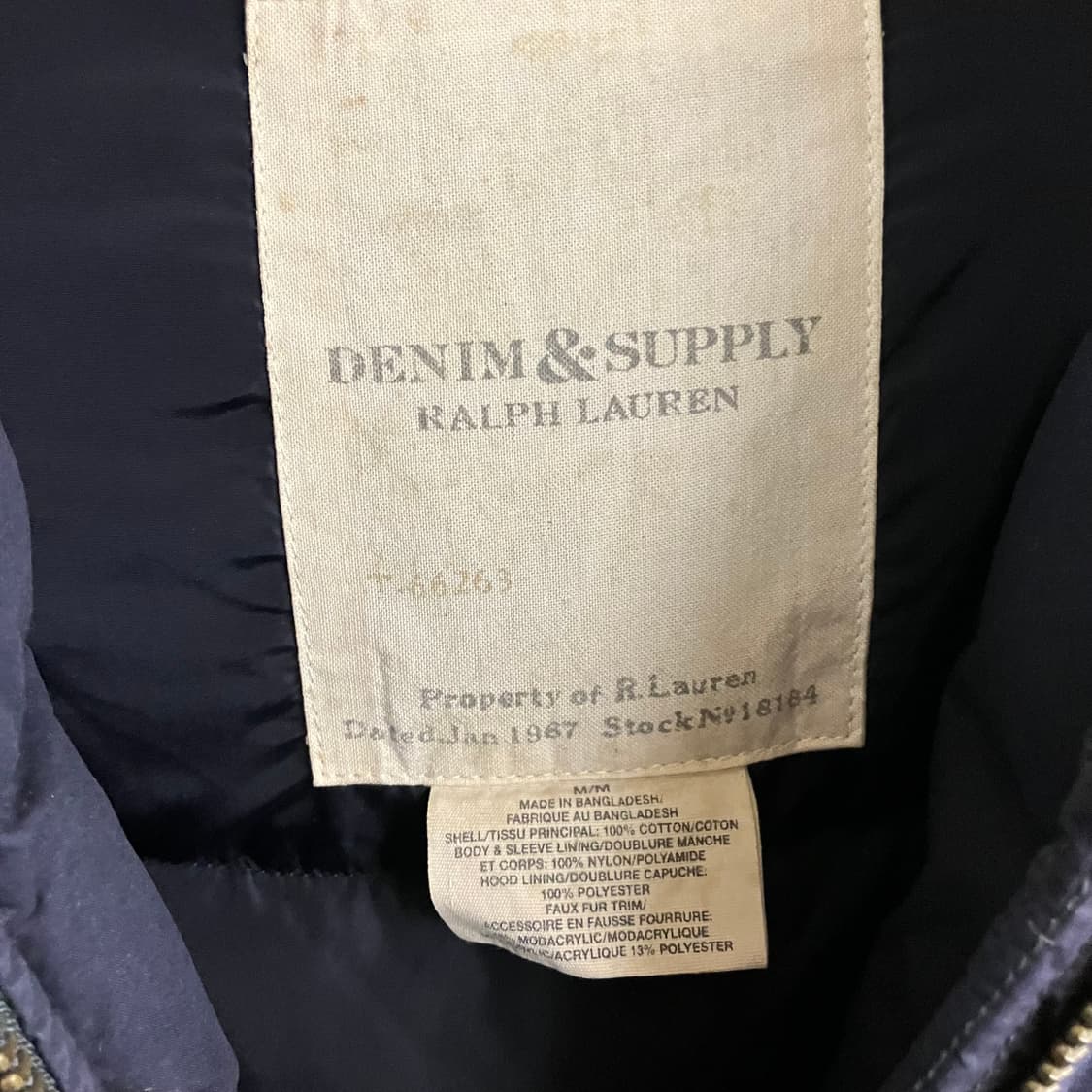 데님 앤 서플라이 폴로 랄프로렌 N3B 네이비 밀리터리 후드 야상 M 상품이미지3