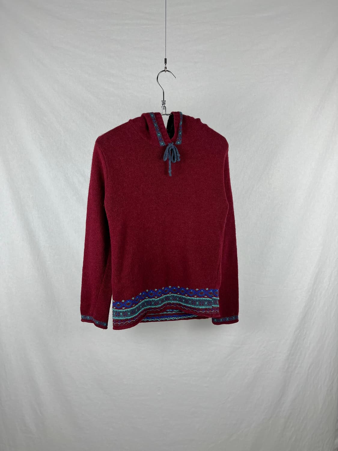 Vintage(japan made) 아즈텍패턴 니트 후디 상품이미지1