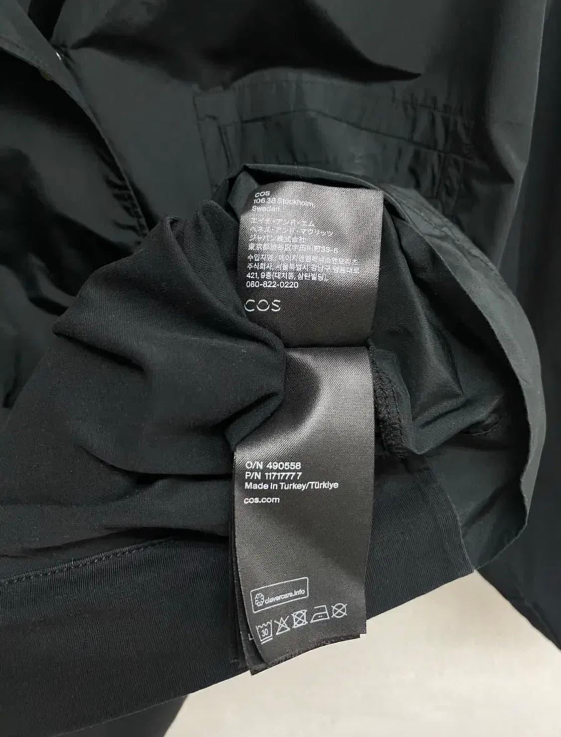 코스 COS 블랙 포켓 오버핏 반팔 셔츠 L-XL 상품이미지6