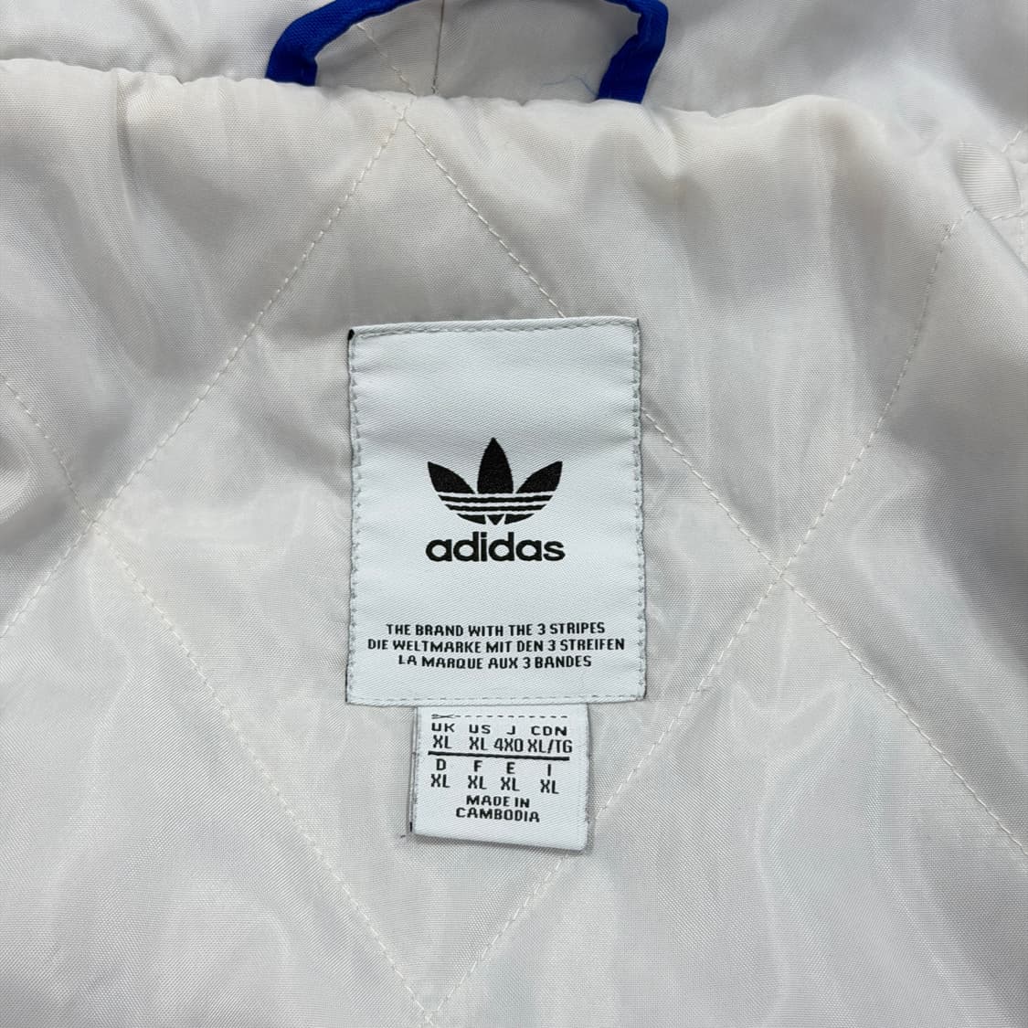 아디다스 해외판 방탄 정국 꾹디다스 트레포일 누빔 바람막이 자켓 블루 상품이미지6