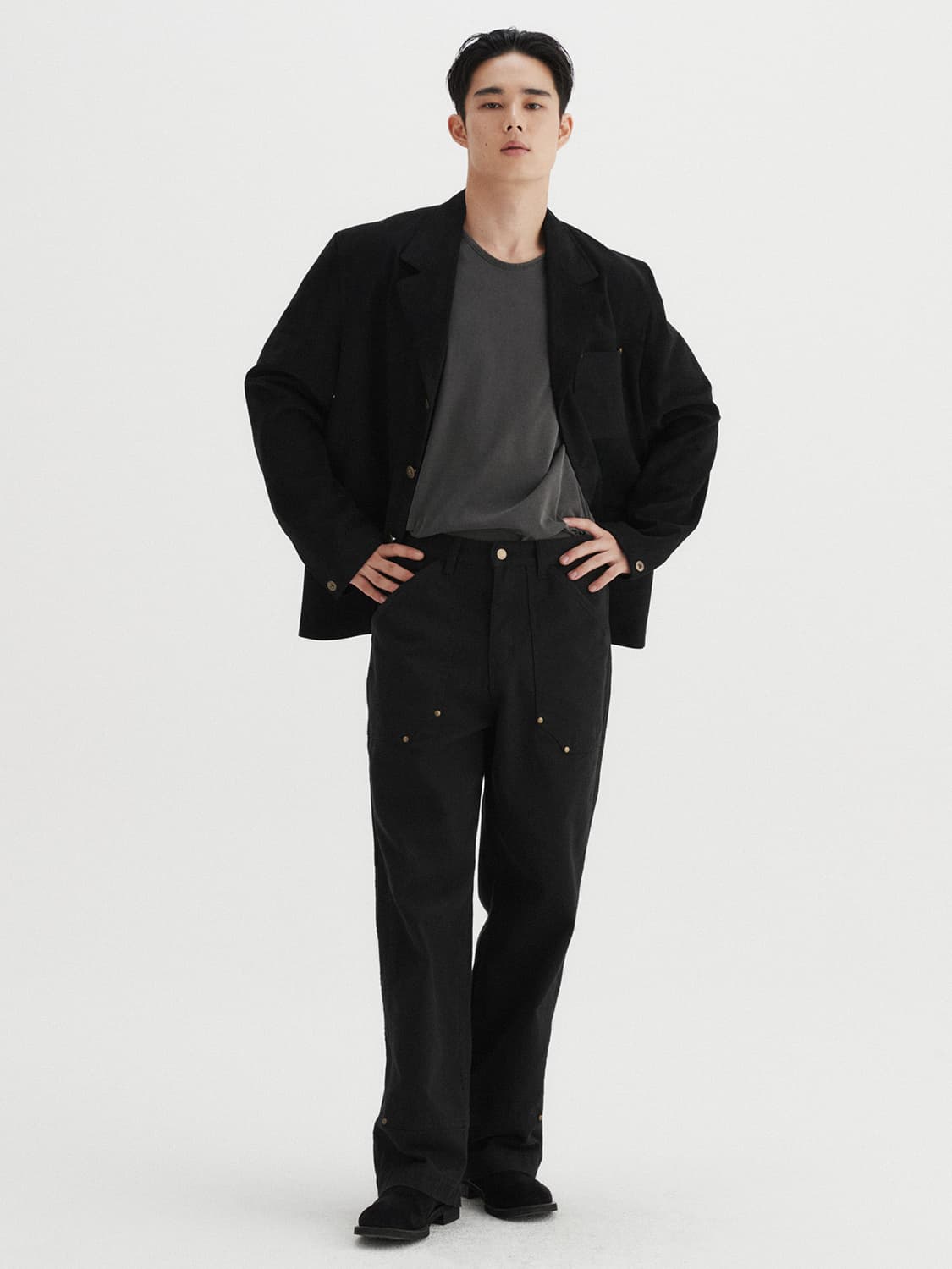르마드 LEMARD 리벳 웨스턴 카펜터 블랙 데님 팬츠 1 상품이미지4