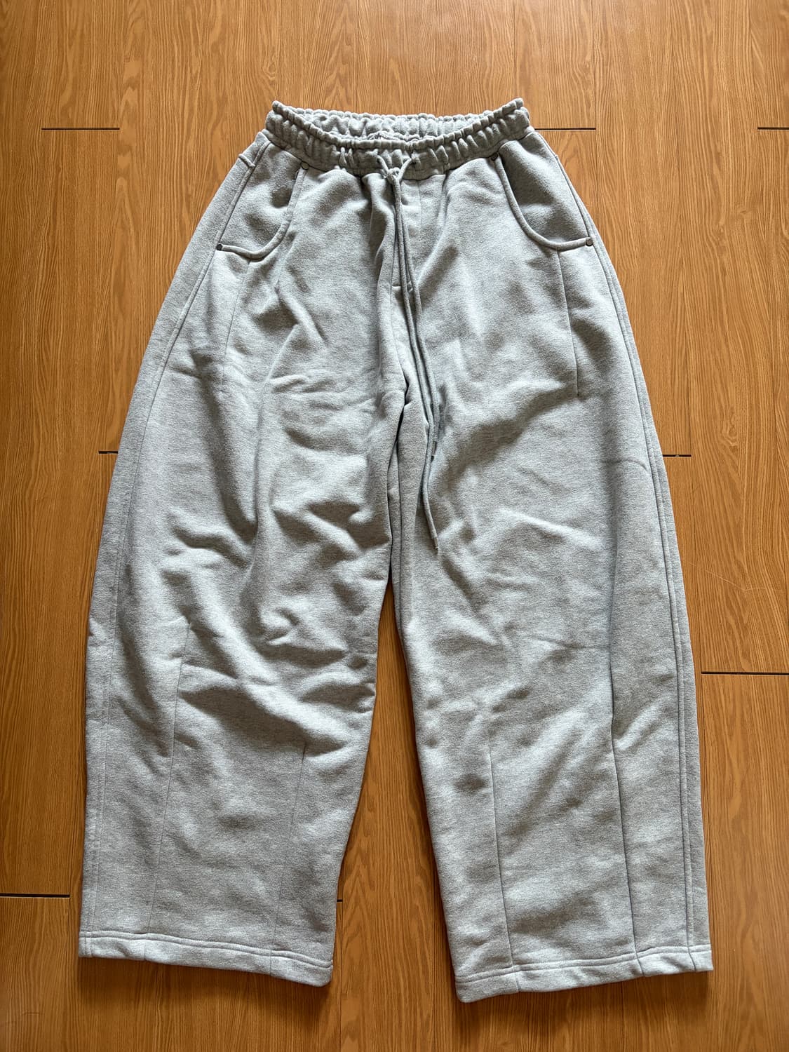 후브스 체크포켓 커브드 스웻팬츠[멜란지그레이] M 상품이미지2