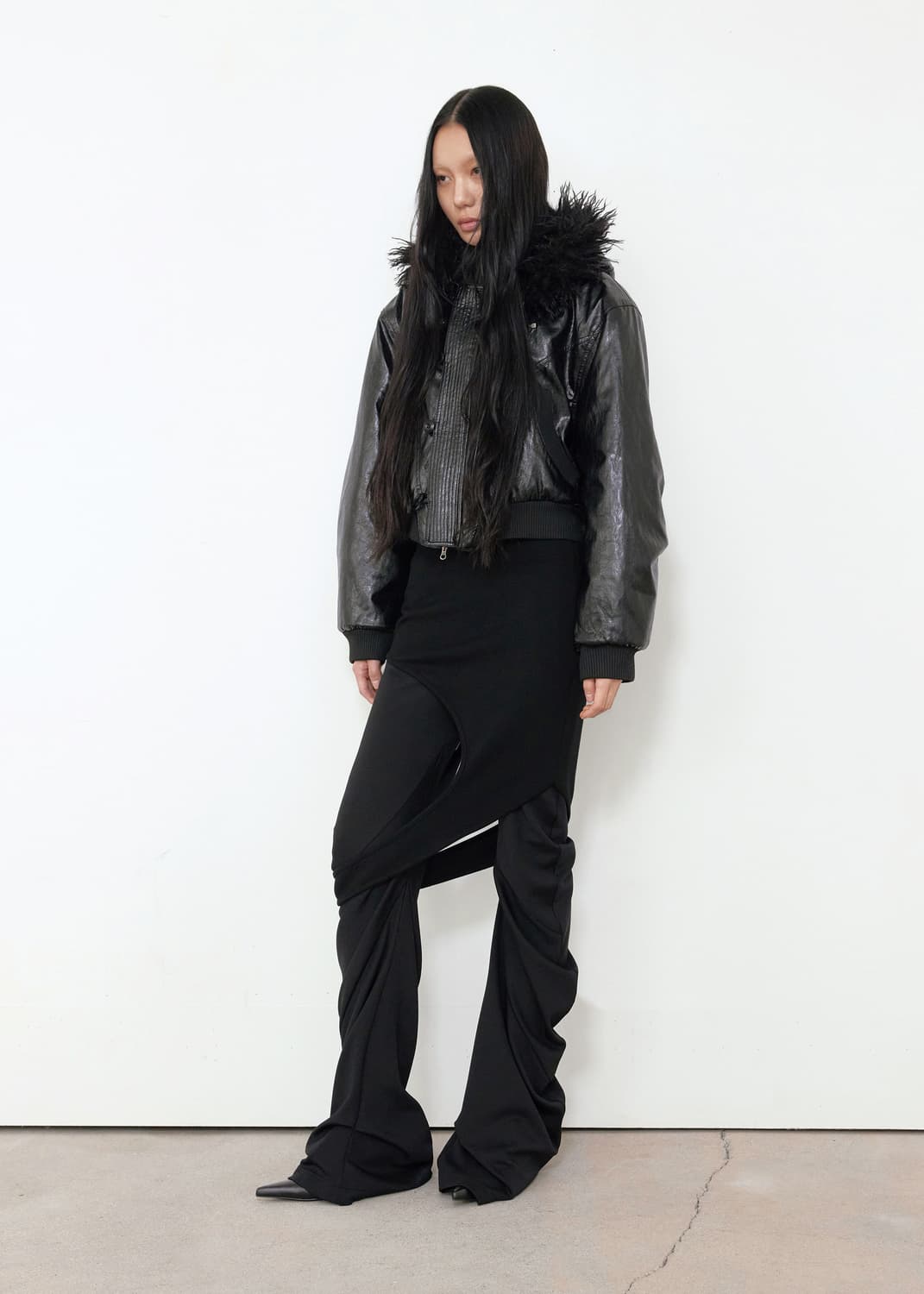 보헤미안서울 레더 퍼 후드 자켓 패딩 상품이미지6