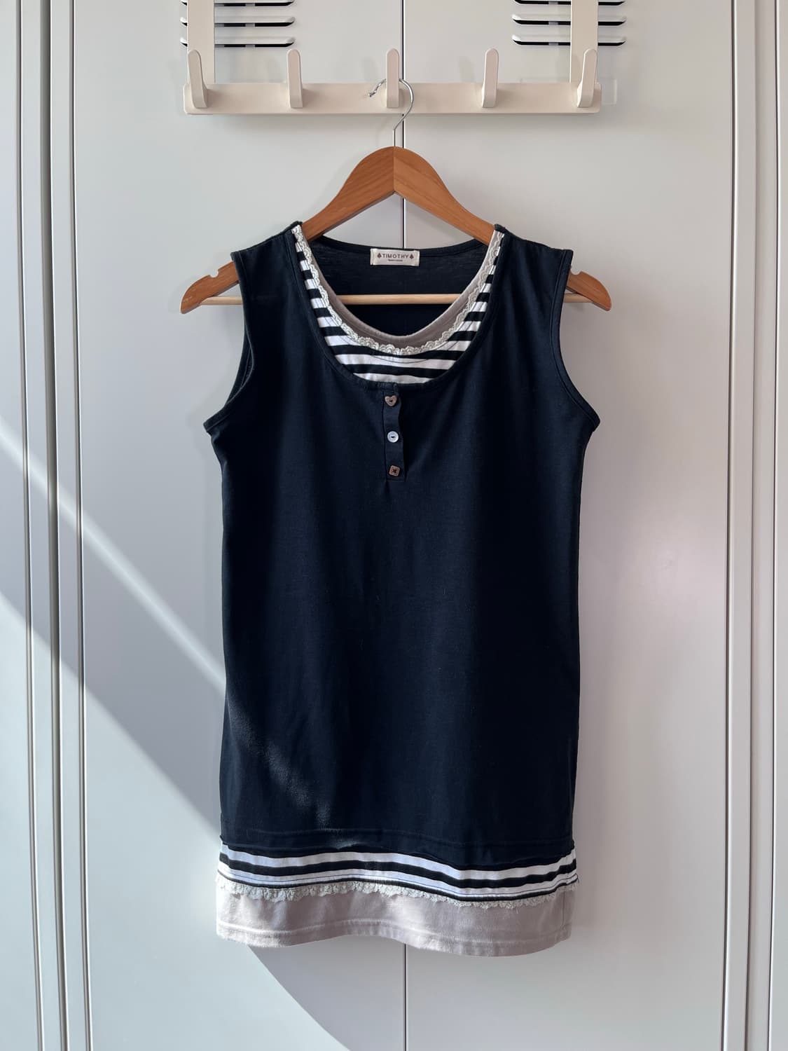 Timothy 단추 레이어드 블랙 슬리브리스 상품이미지4