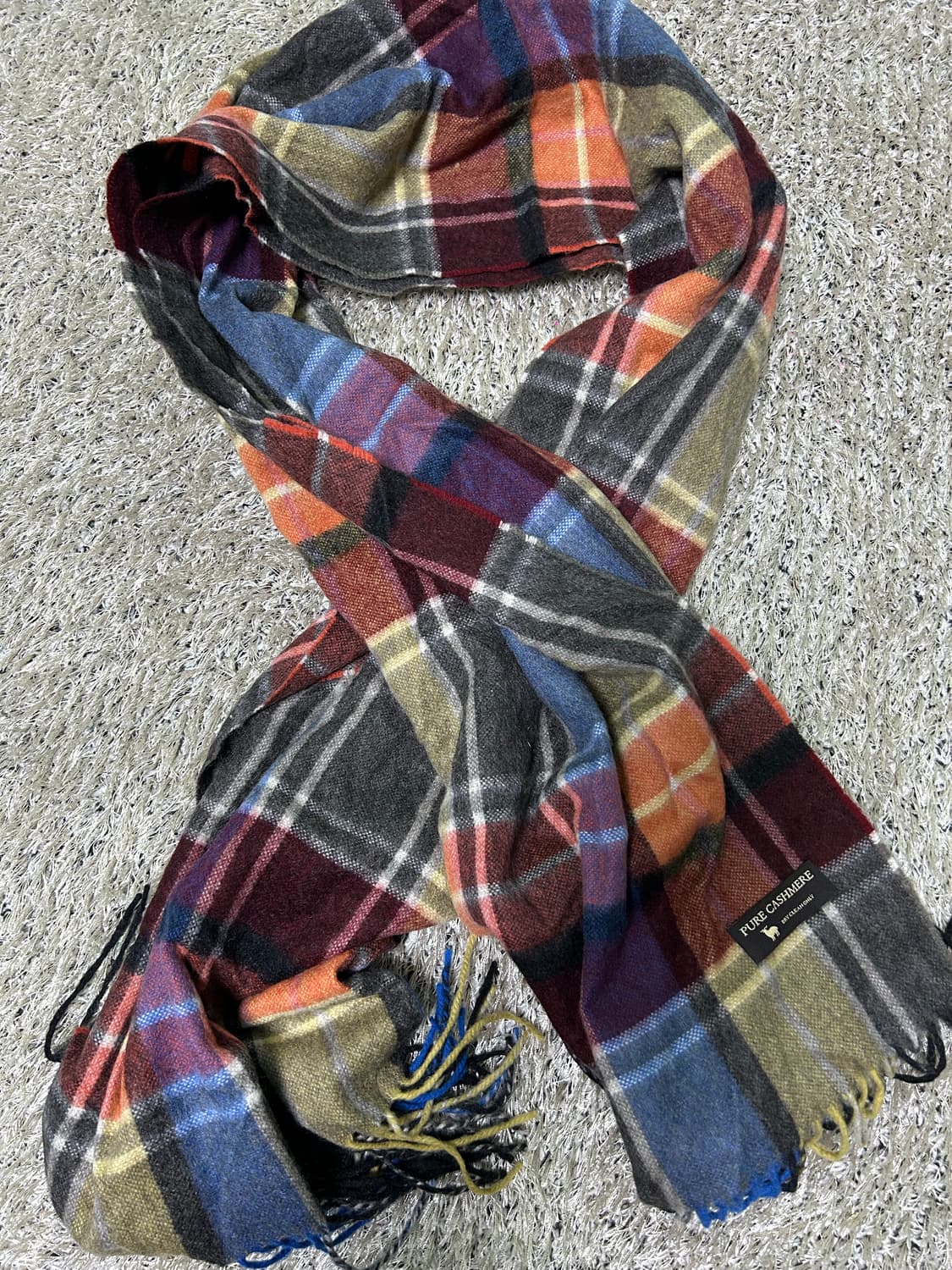 일본판 캐시미어 체크 머플러 상품이미지1