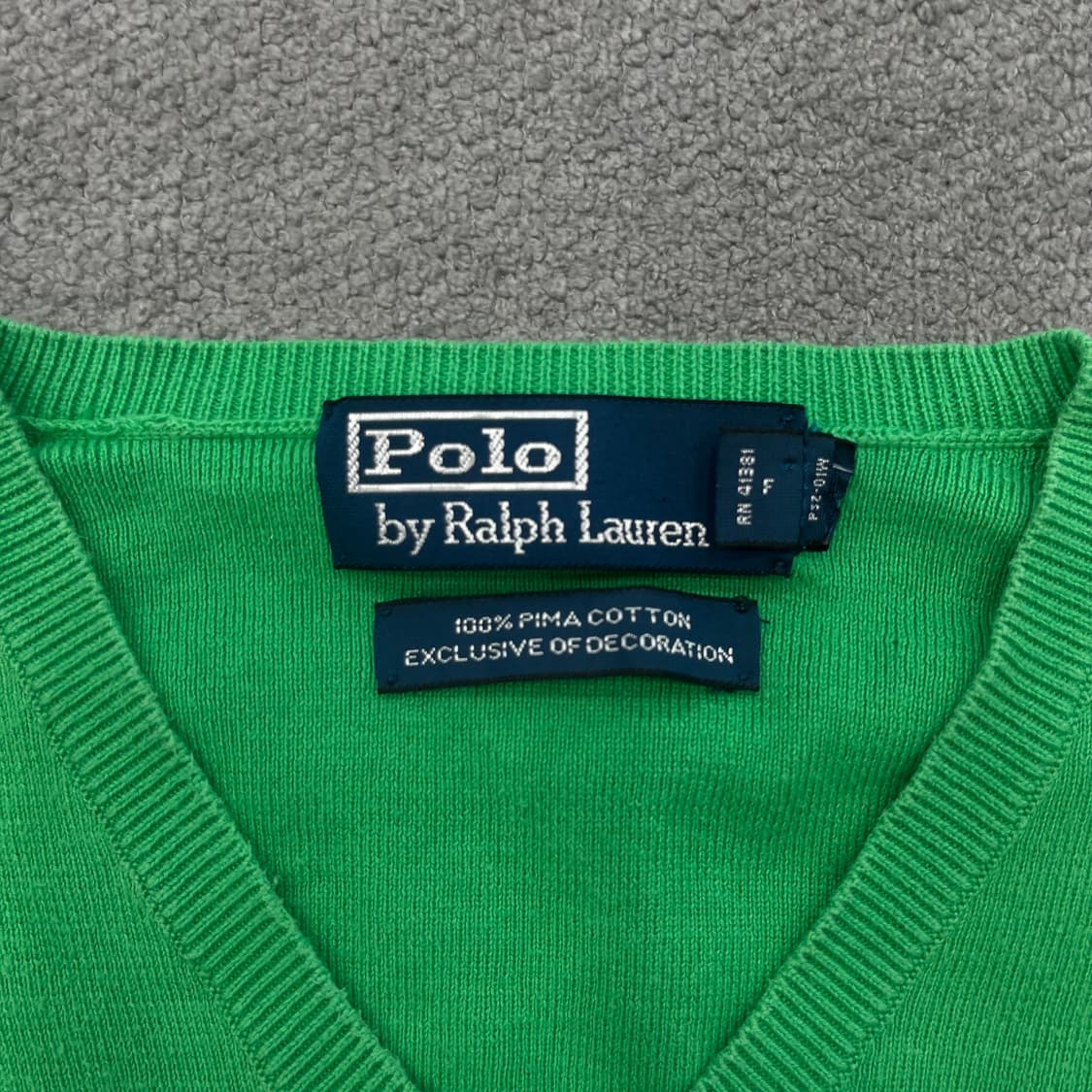 폴로 랄프로렌 브이넥 니트 조끼 그린 상품이미지3