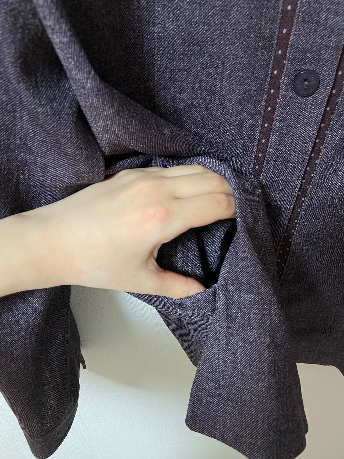 일본 빈티지 도트 셔츠  상품이미지4