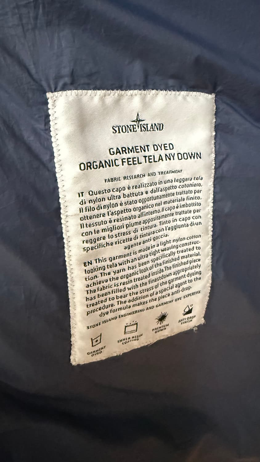 (M/100) 스톤아일랜드 오가닉 필 텔라 패딩 네이비 상품이미지6