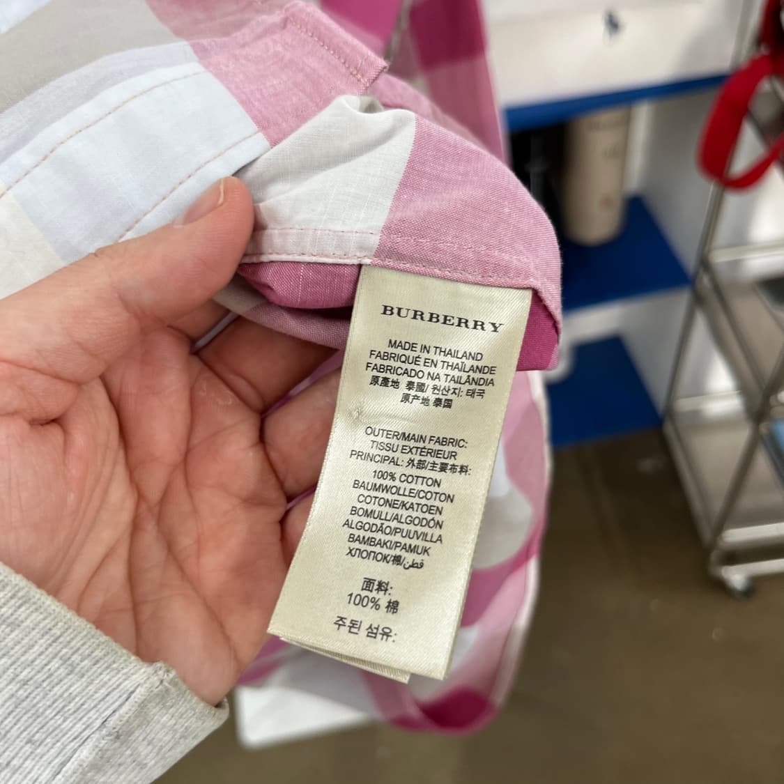 버버리 버튼다운 체크 셔츠 M 상품이미지5