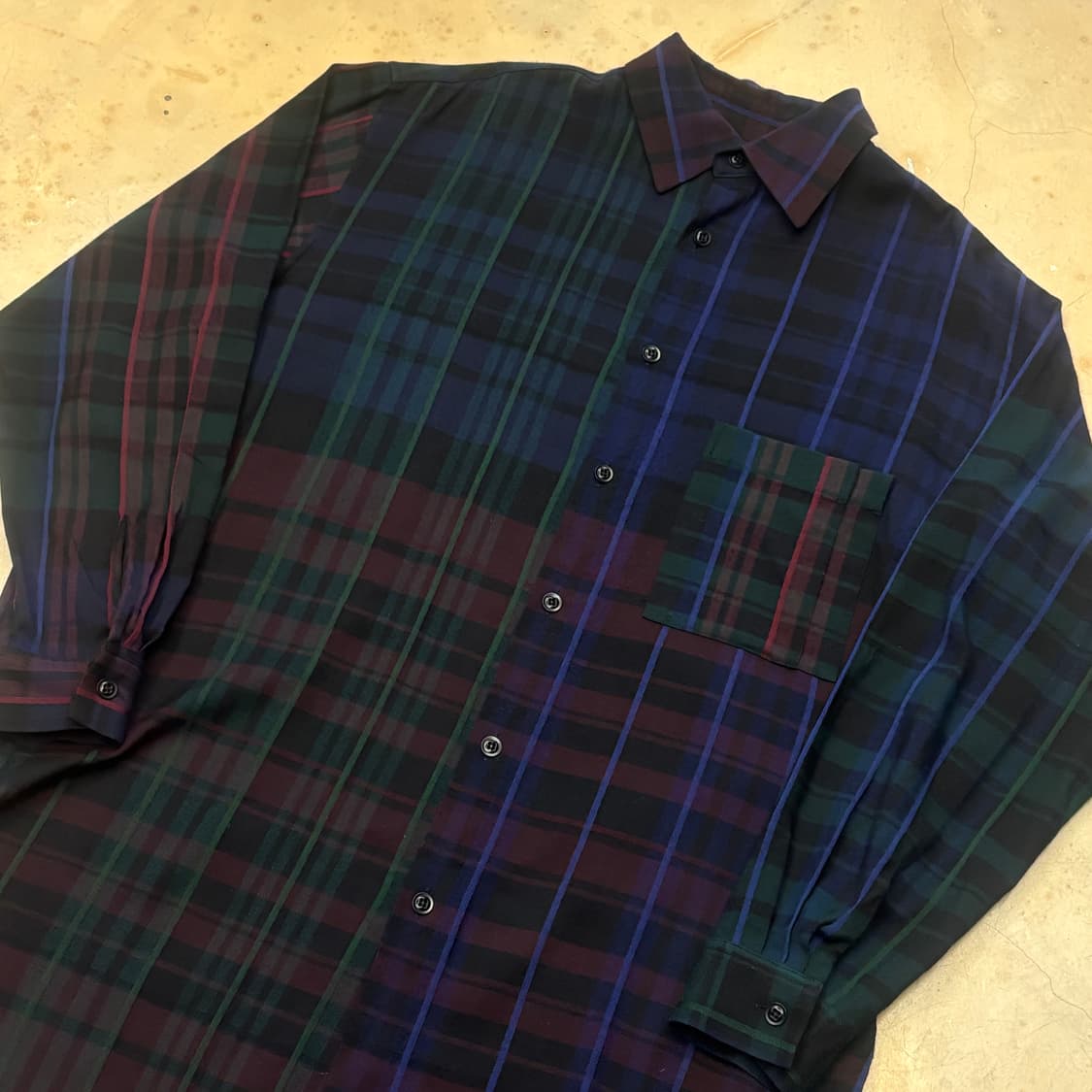 1 요지야마모토 체크 셔츠 상품이미지1