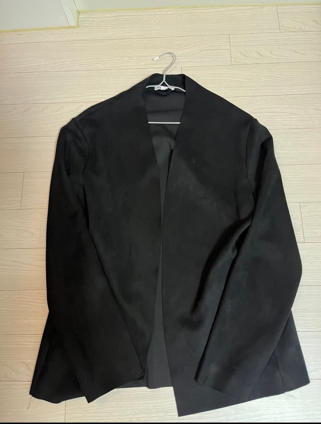 자라 스웨이드 블랙 오픈형 자켓 L 상품이미지1