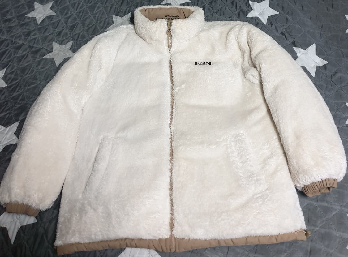 후아유 오버핏 리버시블 양털 패딩 점퍼 베이지 베이지 (S) 상품이미지4