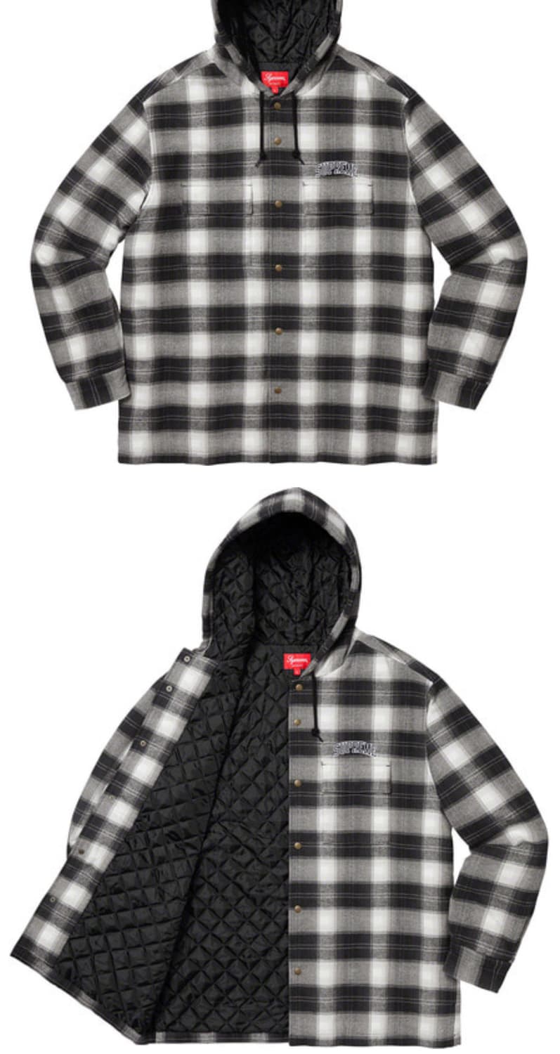 슈프림 19FW 퀼티드 후디 플레이드 셔츠 상품이미지2