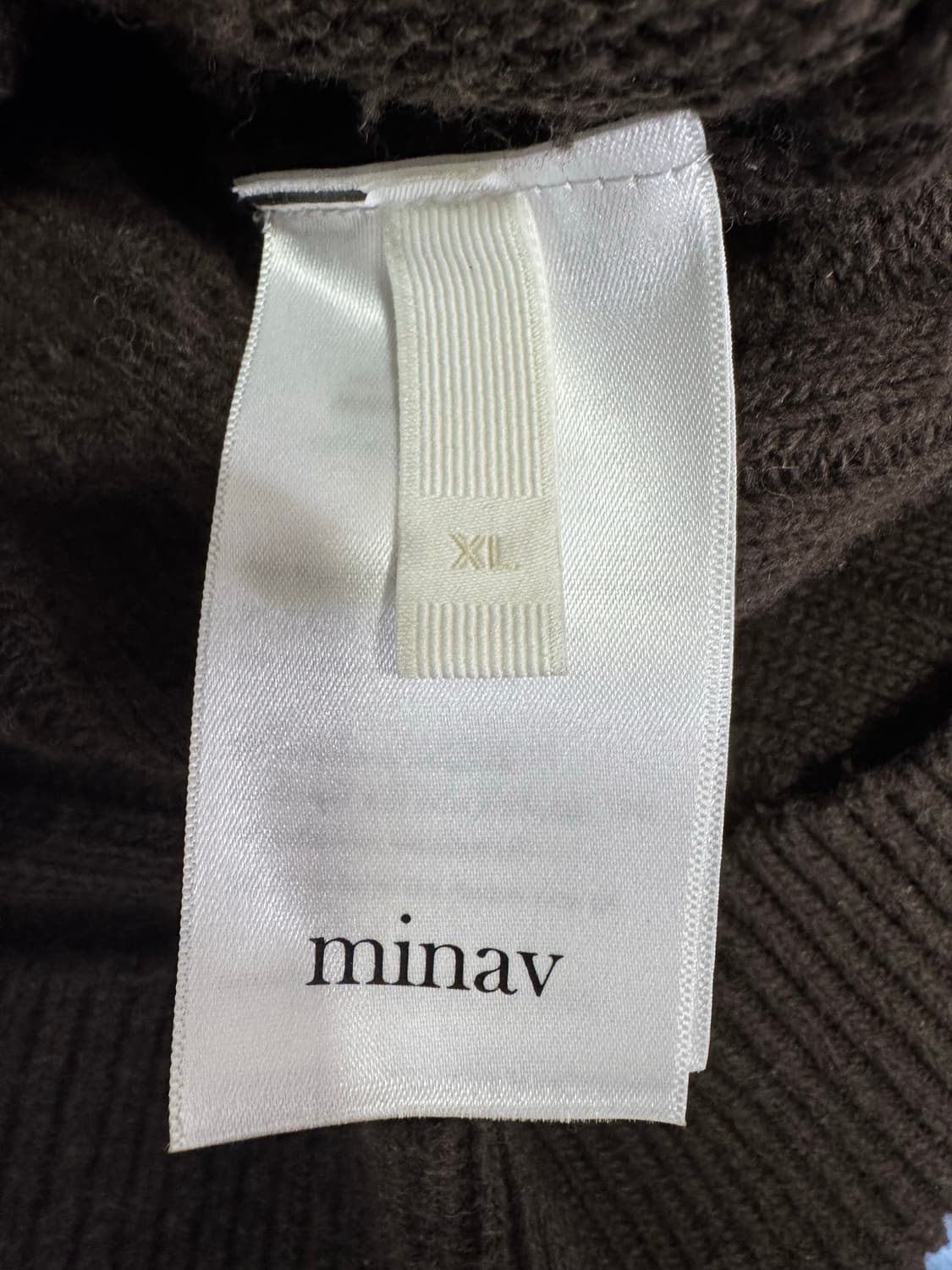 미나브 케이블 니트 집업 - 다크브라운 XL 상품이미지8