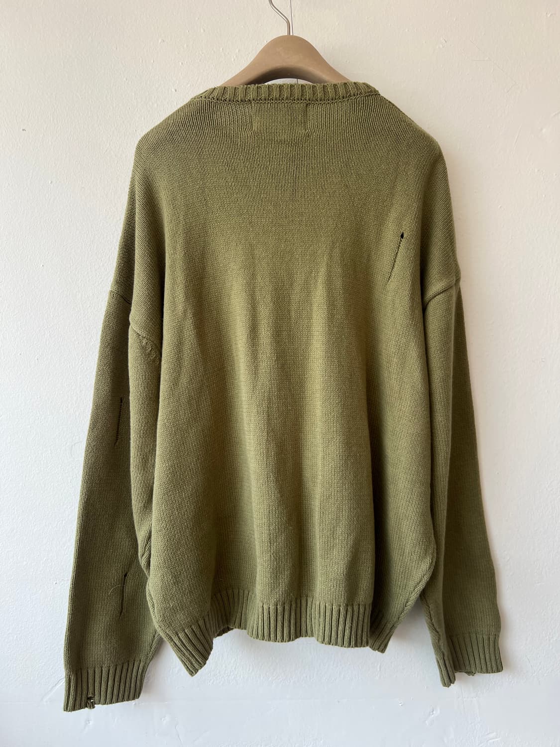 엑스톤즈 XTONZ 남성 카키 니트집업가디건 그린지니트 상품이미지3