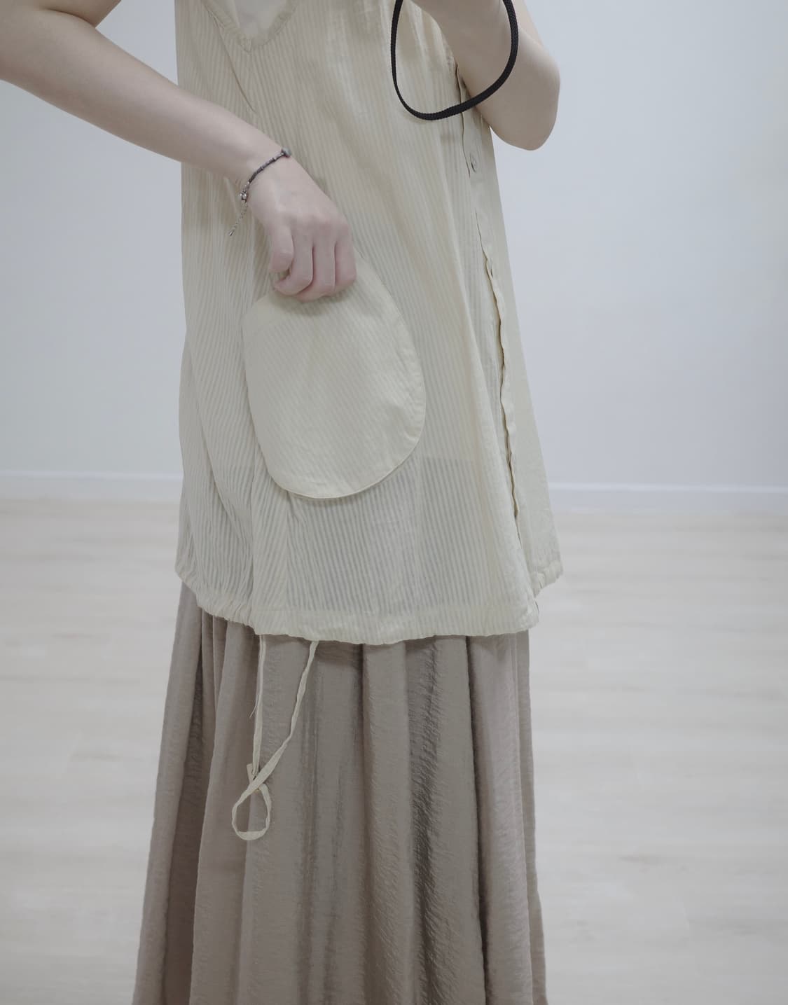 Justwave sand beige vest one-piece 상품이미지10