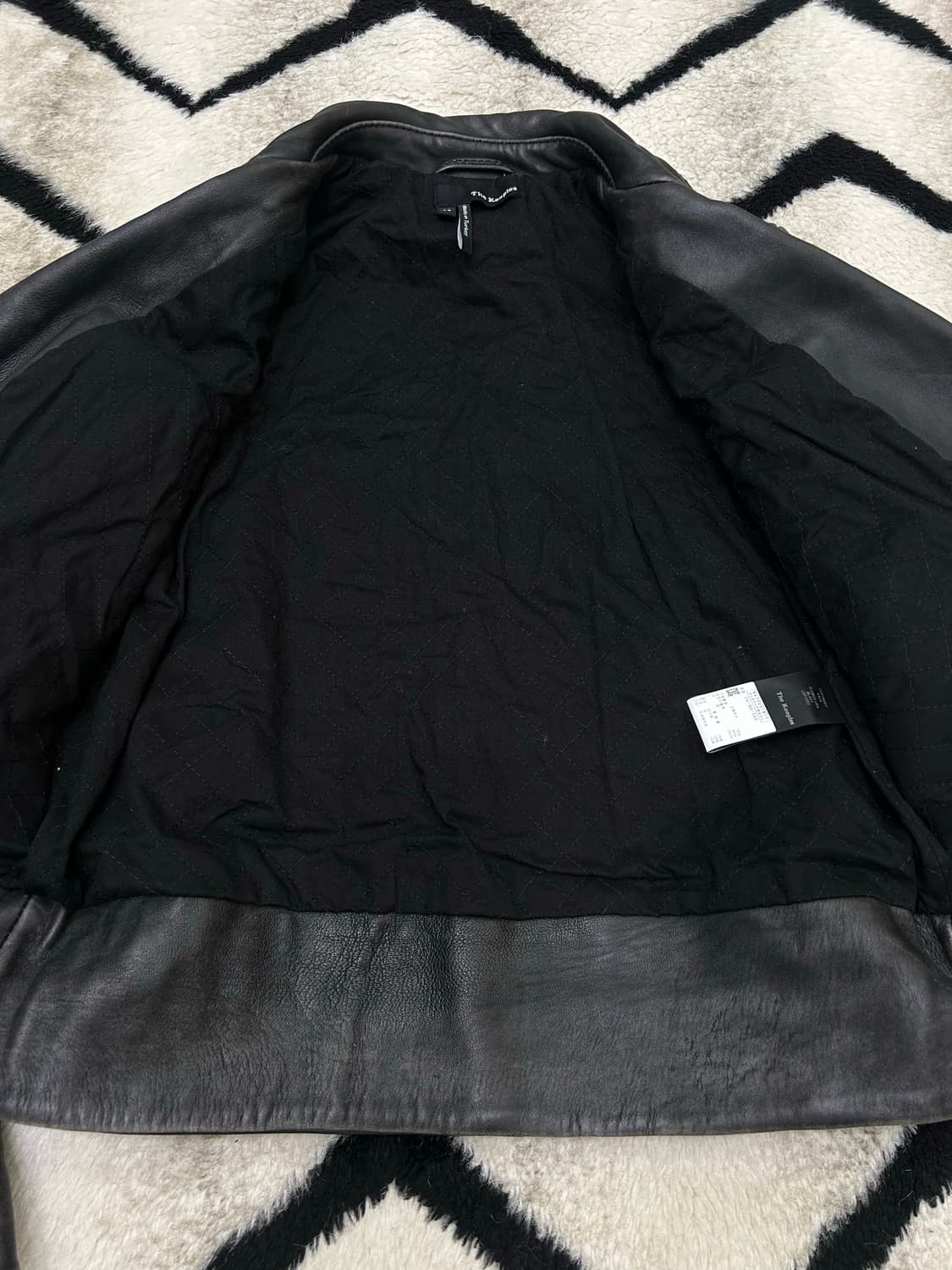 [XS]더 쿠플스 램스킨 가죽 워싱 바이커 자켓/블랙 상품이미지3