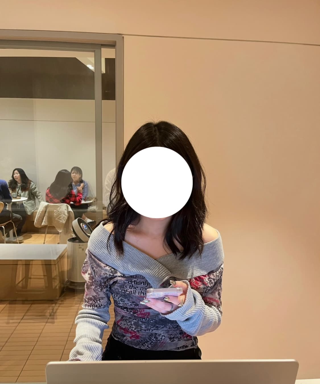 빈티지 시스루 오프숄더 니트 상품이미지6