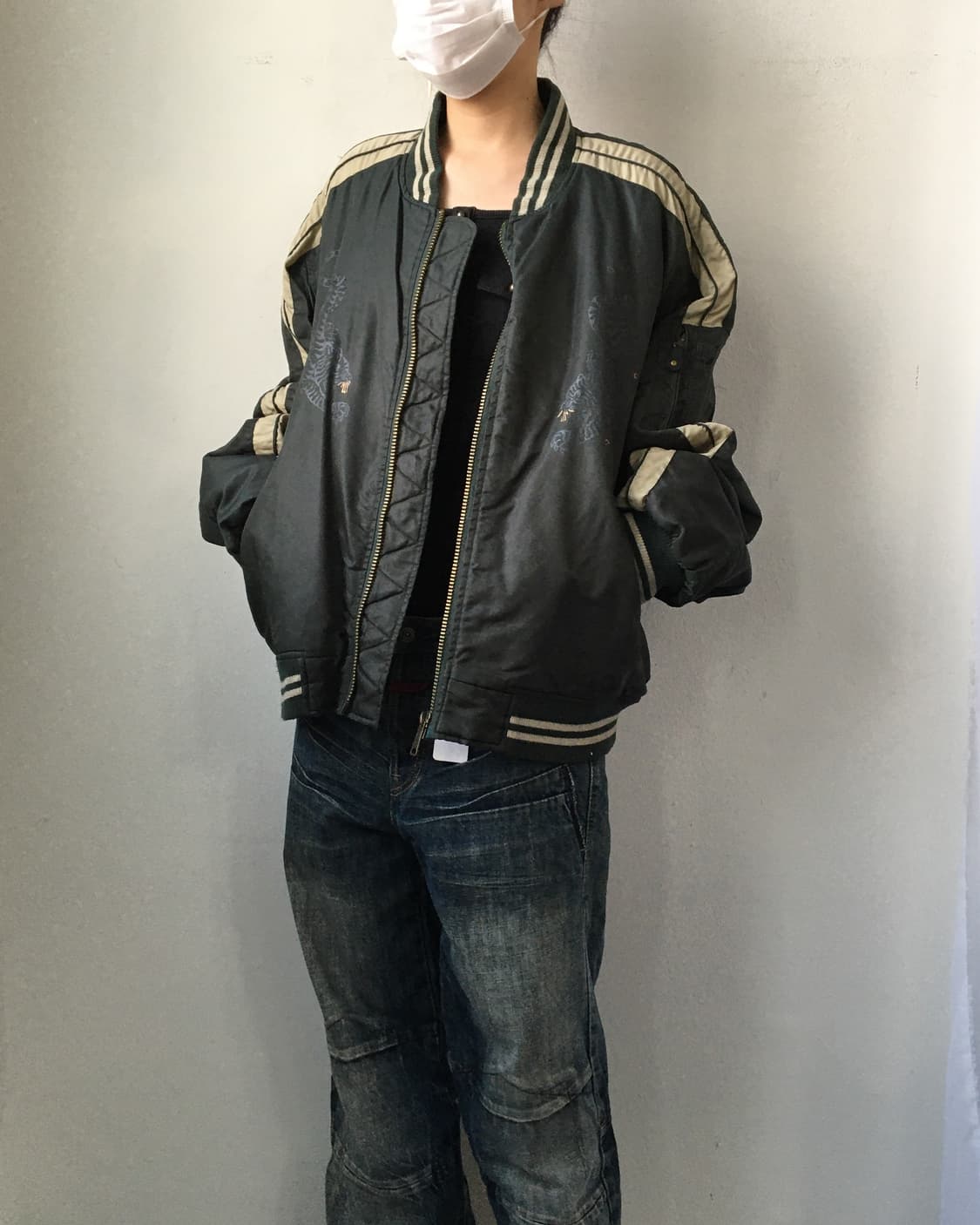 Oriental printing point bomber jacket 상품이미지5