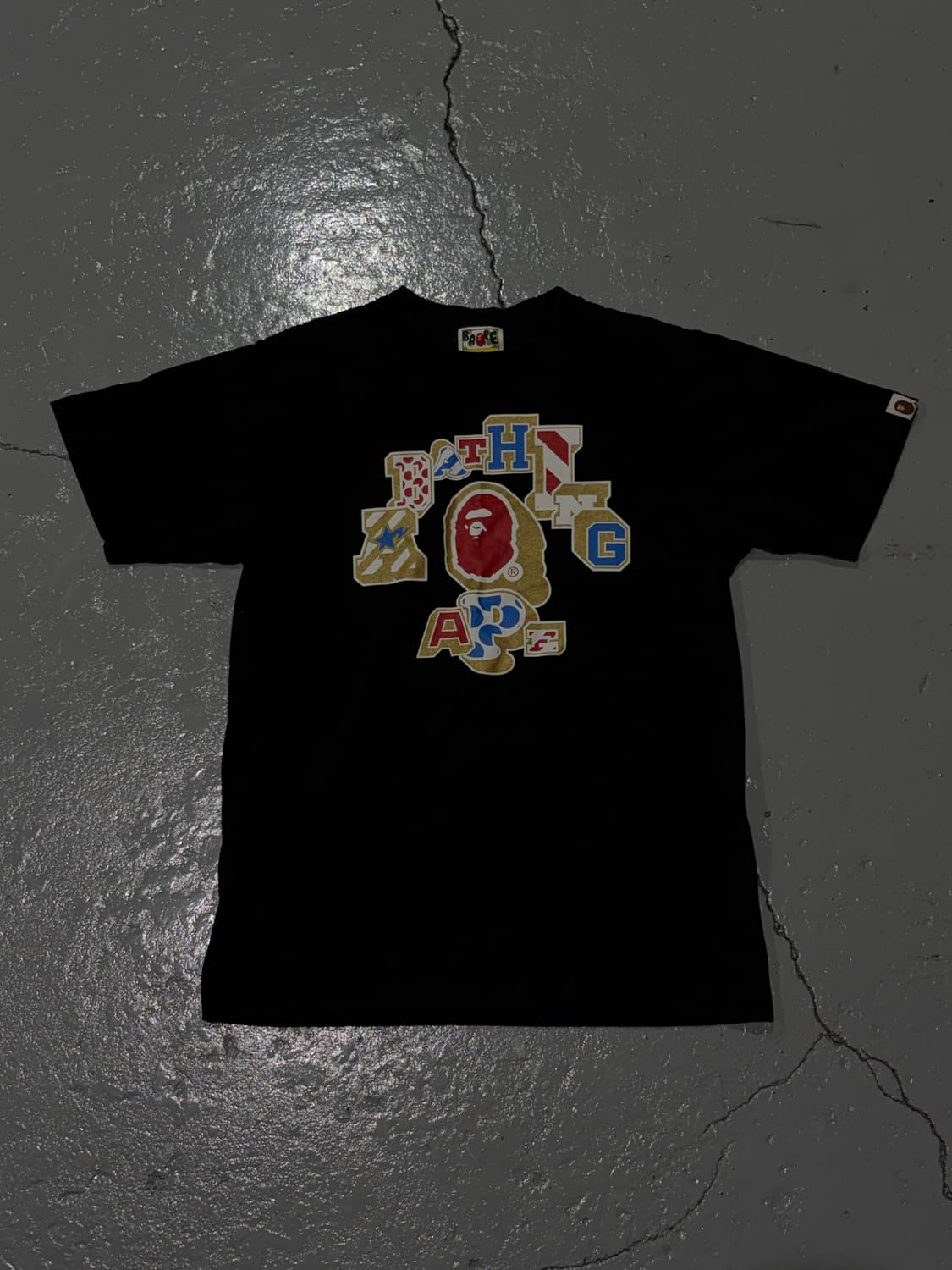 베이프(BAPE) 믹스 패치 컬리지 티셔츠 상품이미지1