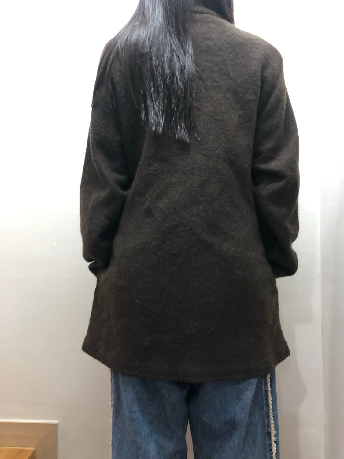 빈티지 브라운 울 패치워크 하프 코트 상품이미지9